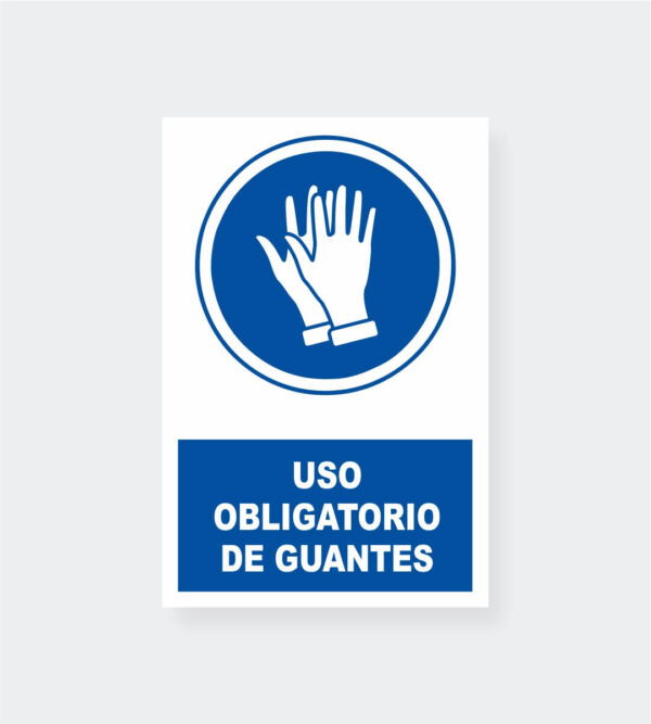 Cartel uso obligatorio de guantes
