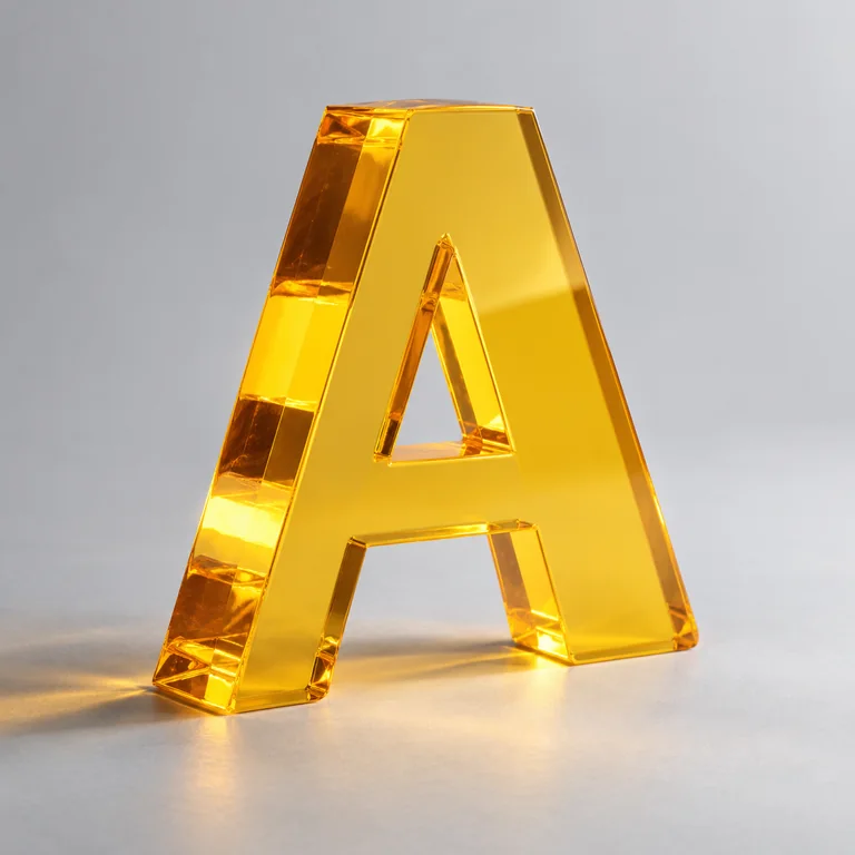Ejemplo ilustrativo de letra de acrílico amarillo